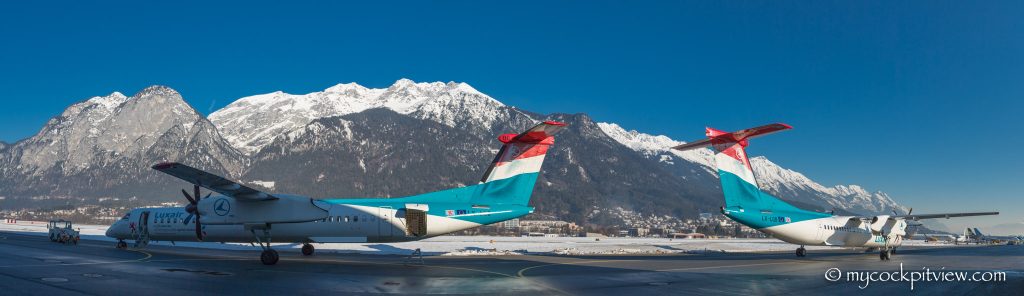 Luxair Bombardier Q400 in Innsbruck - mycockpitview